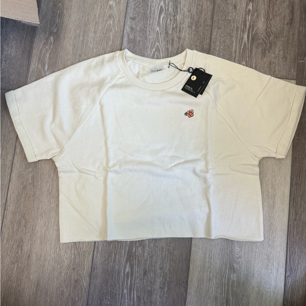 YoungLA Cream Short Sleeve crop top